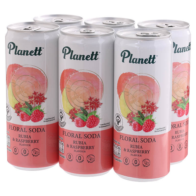 Planett Rubia and Raspberry Soda - 6 Pack of 325ml Cans