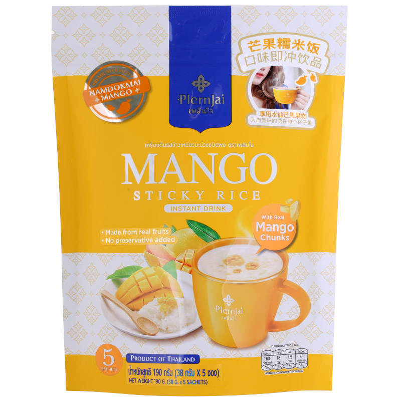 Tongtin Plearnjai Mango Sticky Rice Flavored Drink Powder - 190g