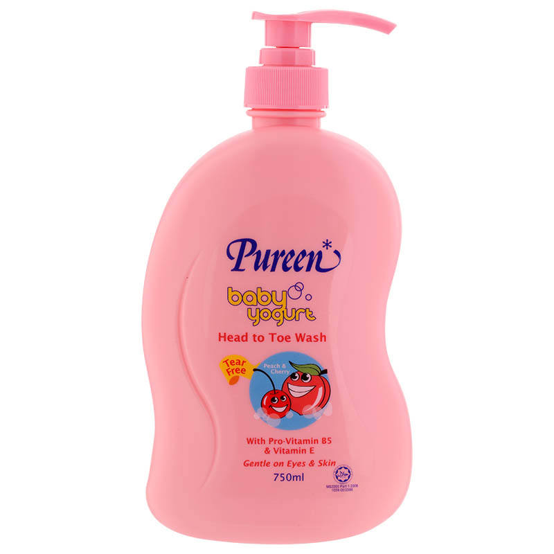 Pureen Baby Yogurt Head to Toe - Peach and Cherry - 750ml