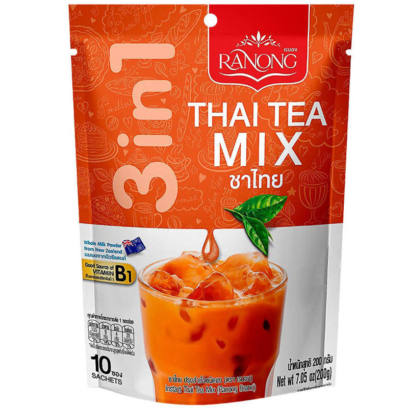 Ranong Instant Thai Tea Mix - 20g x 10 Sachets