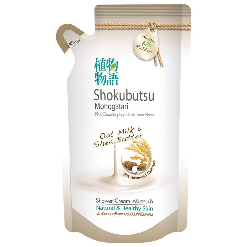 Shokubutsu Oat Milk and Shea Butter Shower Cream Refill 500ml