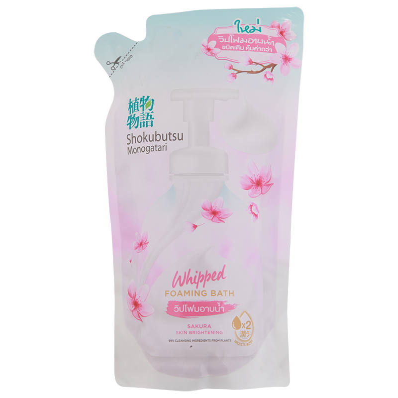 Shokubutsu Whipped Foaming Bath Sakura Refill 450ml