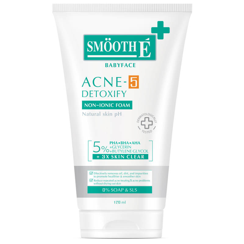 Smooth E Baby Face Acne5 Detoxify Non-Ionic Foam 120ml