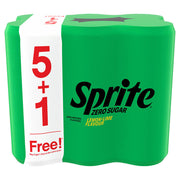 Sprite Sugar-Free Lemon Lime Carbonated Drink – 325ml Pack of 6