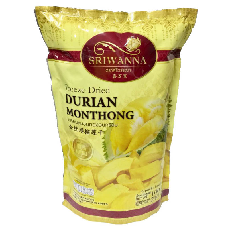 Sriwanna Freeze-Dried Durian Monthong - 210g Pack