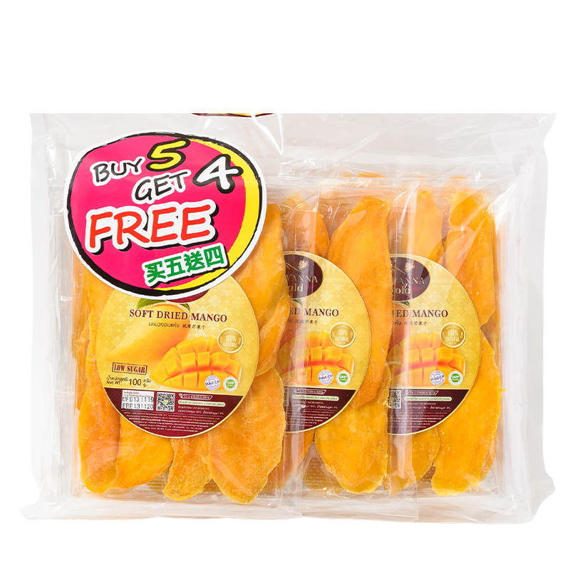 Sriwanna Soft Dried Mango with Low Sugar – 100g Pack