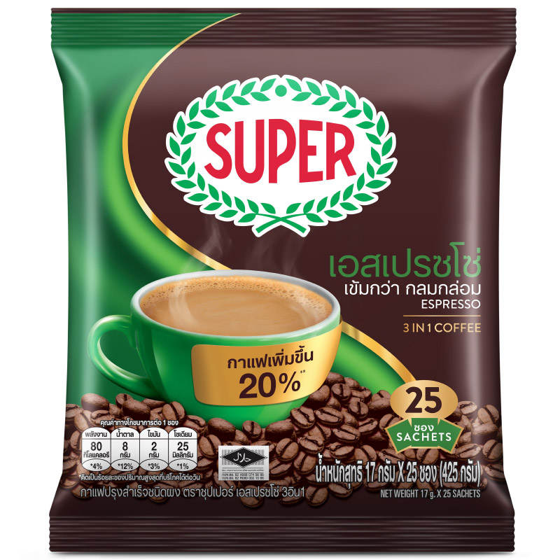Super Espresso Instant Coffee Mix - 17g Pack of 25 Sachets