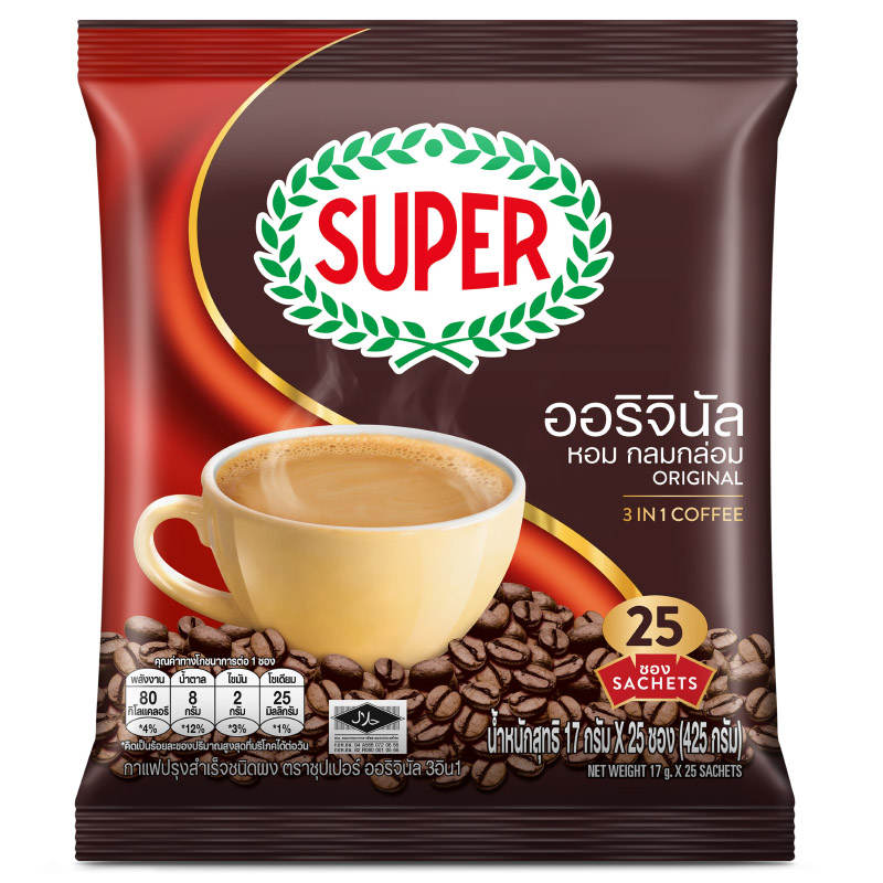 Super Original Instant Coffee Mixed 17g - Pack of 25 Sachets