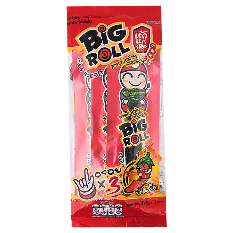 Taokaenoi Big Roll Spicy Seaweed Snack 75g