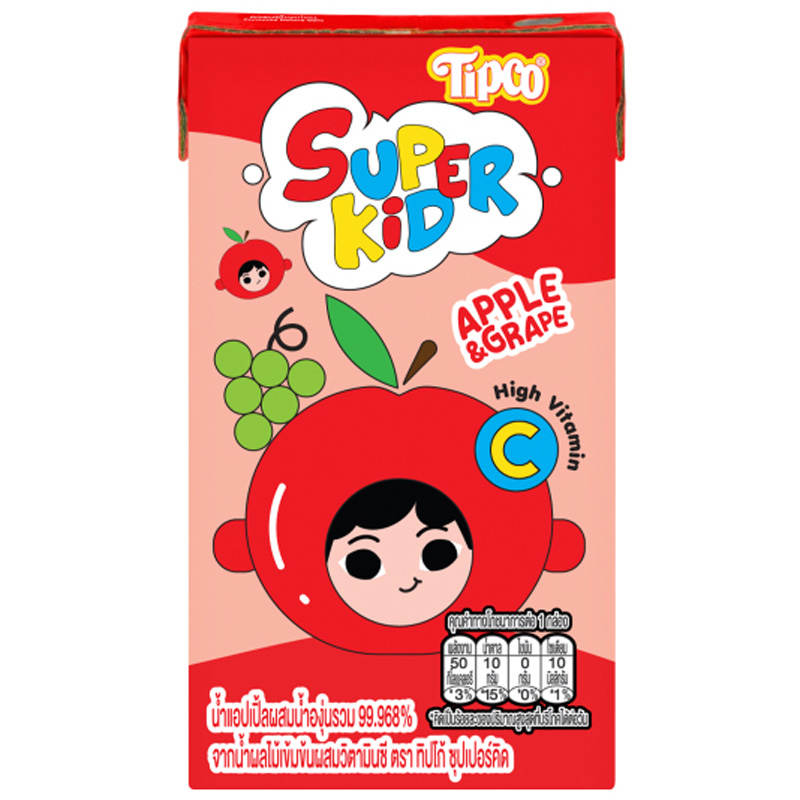 Tipco Super Kid Apple Juice, 110ml Pack of 4