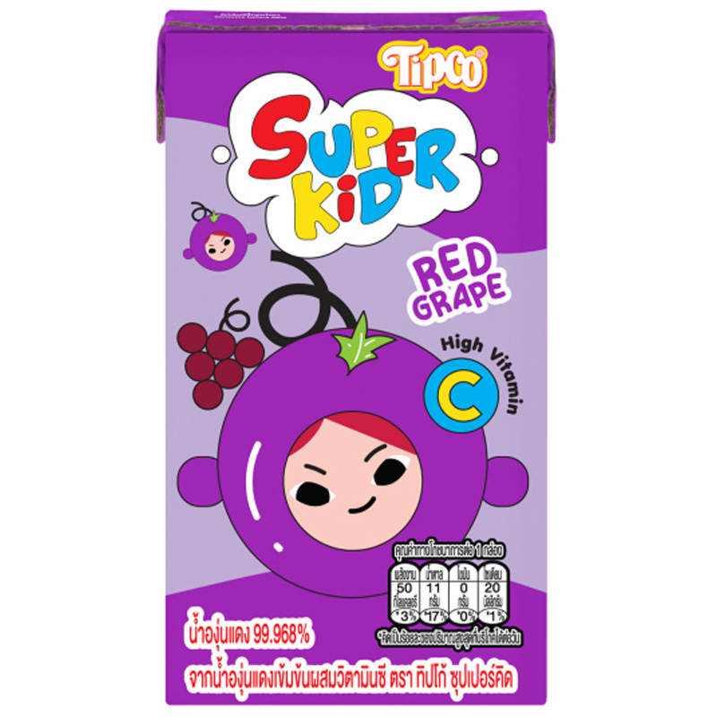 Tipco Super Kid Grape Juice 110ml Pack of 4