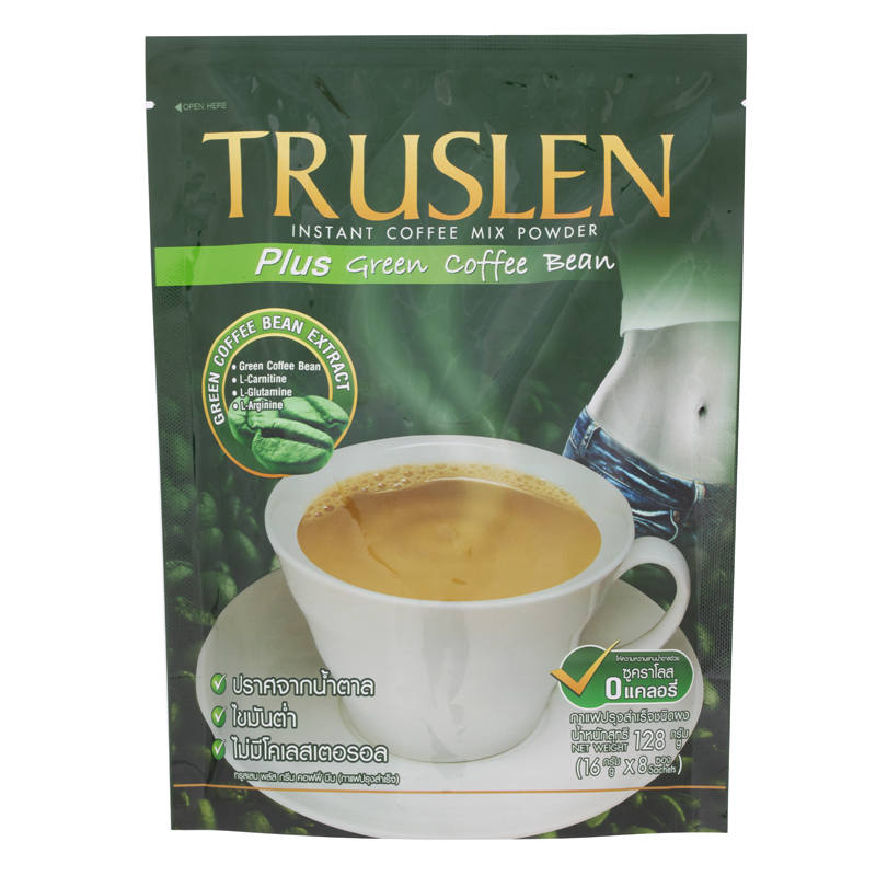 Truslen Plus Green Coffee Bean Instant Coffee Mix - 16g Pack of 8 Sachets