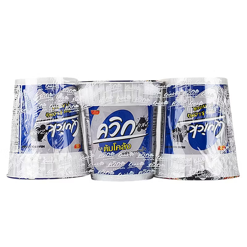 Wai Wai Quick Instant Noodles Cup - Tom Klong Flavor, 60g (Pack of 3)