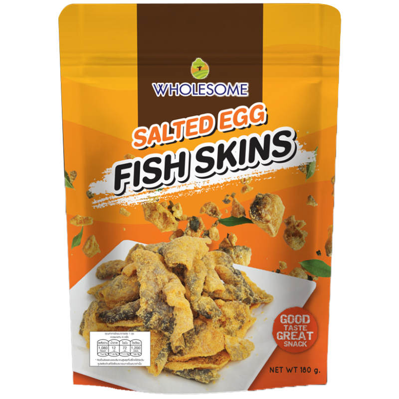Wholsome Salted Egg Fish Skins 180g
