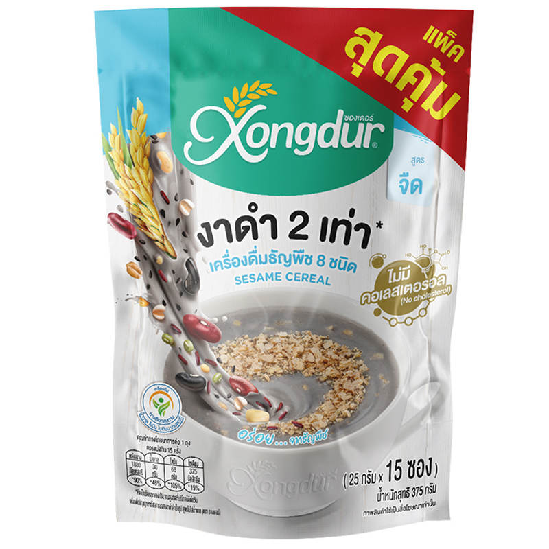 Xongdur Organic Instant Cereal with Black Sesame - 25g Pack of 15
