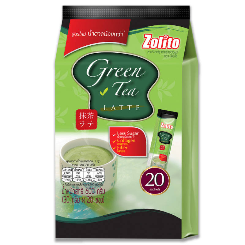 ZOLITO Green Tea Latte Mix – 30g Pack, 20 Sachets