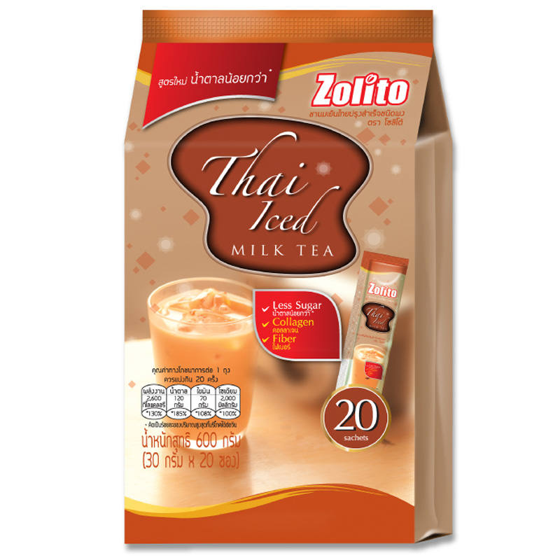 Zolito Thai Iced Milk Tea - 30g Pack of 20 Sachets
