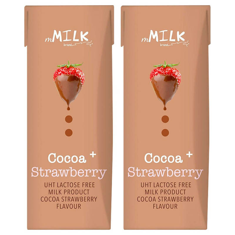 mMILK UHT Lactose-Free Cocoa Strawberry Drink, 180ml (Pack of 2)